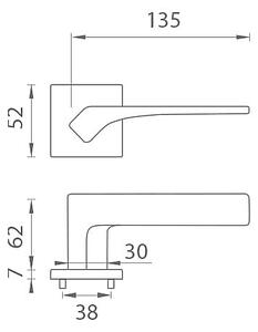 Dverové kovanie MP - AS - BERGENIA - HR 7S (OC - Chróm lesklý), kľučka-kľučka, Bez spodnej rozety, MP OC (chróm lesklý)