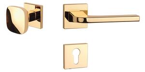 Dverové kovanie MP - AS - ISMENA - HR 7S (OLV - Mosadz leštená lakovaná), kľučka-kľučka, Otvor pre obyčajný kľúč BB, MP OLV (mosadz leštená a lakovaná)