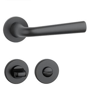 Dverové kovanie MP - AS - TULIPA - R 7S (BS - Čierna matná), kľučka-kľučka, Bez spodnej rozety, MP BS (čierna mat)
