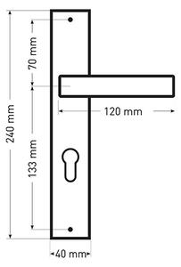 Alub Kabo čierna - dverové štítové kovanie 90 mm