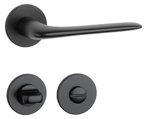 Dverové kovanie MP - AS - VIOLA - R 5S (BS - Čierna matná), kľučka-kľučka, WC kľúč, MP BS (čierna mat)