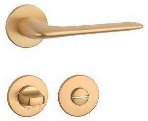 Dverové kovanie MP - AS - VIOLA - R 5S (OLS - Mosadz brúsená), kľučka-kľučka, Bez spodnej rozety, MP OLS (mosadz brúsená a lakovaná)