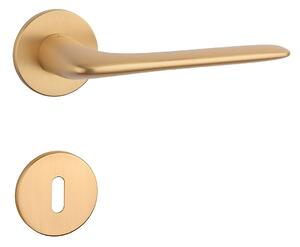 Dverové kovanie MP - AS - VIOLA - R 5S (OLS - Mosadz brúsená), kľučka-kľučka, WC kľúč, MP OLS (mosadz brúsená a lakovaná)