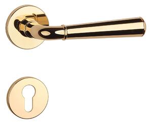 Dverové kovanie MP MARIGOLD 1 - R 7S (OLV - Mosadz leštená lakovaná), kľučka-kľučka, Otvor pre obyčajný kľúč BB, MP OLV (mosadz leštená a lakovaná)