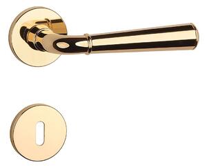 Dverové kovanie MP MARIGOLD 1 - R 7S (OLV - Mosadz leštená lakovaná), kľučka-kľučka, WC kľúč, MP OLV (mosadz leštená a lakovaná)