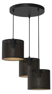 Luster na lanku LOFT SHADE 3xE27/60W/230V čierna/zlatá