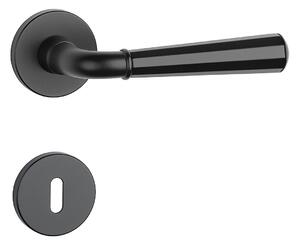 Dverové kovanie MP MARIGOLD 1 - R 7S (BS - Čierna matná), kľučka-kľučka, WC kľúč, MP BS (čierna mat)