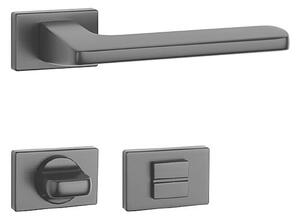 Dverové kovanie MP - AS - YUKA - RT 7S (BS - Čierna matná), kľučka-kľučka, Otvor pre obyčajný kľúč BB, MP BS (čierna mat)
