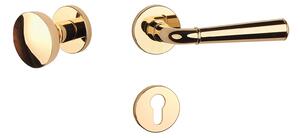 Dverové kovanie MP MARIGOLD 1 - R 7S (OLV - Mosadz leštená lakovaná), kľučka-kľučka, Otvor pre obyčajný kľúč BB, MP OLV (mosadz leštená a lakovaná)