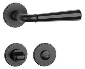 Dverové kovanie MP MARIGOLD 1 - R 7S (BS - Čierna matná), kľučka-kľučka, Bez spodnej rozety, MP BS (čierna mat)