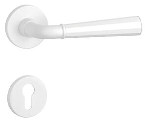 Dverové kovanie MP MARIGOLD 1 - R 7S (WS - Biela matná), kľučka-kľučka, WC kľúč, MP WS (biela mat)