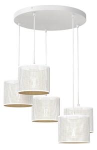 Luster na lanku LOFT SHADE 5xE27/60W/230V biela/zlatá