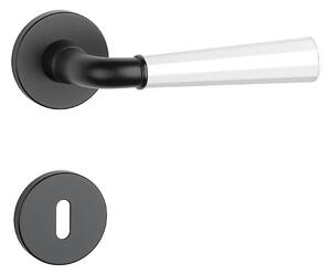 Dverové kovanie MP MARIGOLD 2 - R 7S (BS/WS - Čierna matná / biela matná), kľučka-kľučka, Bez spodnej rozety, MP BS/WS