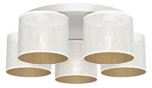 Luster prisadený LOFT SHADE 5xE27/60W/230V biela/zlatá