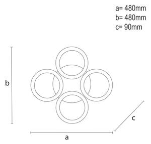 LED Stmievateľný prisadený luster LED/55W/230V 3000-6500K + DO