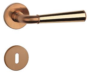 Dverové kovanie MP MARIGOLD 3 - R 7S (CUM/OLV/CUM - Meď matná / mosadz leštená lakovaná / meď matná), kľučka-kľučka, Otvor pre obyčajný kľúč BB, MP CUM/OLV/CUM