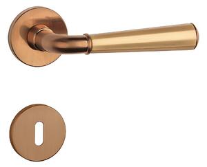 Dverové kovanie MP MARIGOLD 3 - R 7S (CUM/OLS/CUM - Meď matná / mosadz brúsená / meď matná), kľučka-kľučka, Otvor pre obyčajný kľúč BB, MP CUM/OLS/CUM