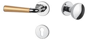 Dverové kovanie MP MARIGOLD 3 - R 7S (OC/OLS/OC - Chróm lesklý / mosadz brúsená / chróm lesklý), kľučka-kľučka, WC kľúč, MP OC/OLS/OC