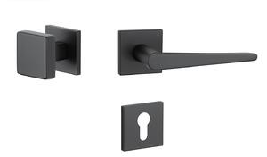 Dverové kovanie MP ARNICA - HR 7S (BS - Čierna matná), kľučka-kľučka, WC kľúč, MP BS (čierna mat)