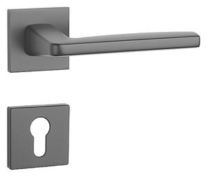 Dverové kovanie MP ERBA - HR 7S (BS - Čierna matná), kľučka-kľučka, Bez spodnej rozety, MP BS (čierna mat)