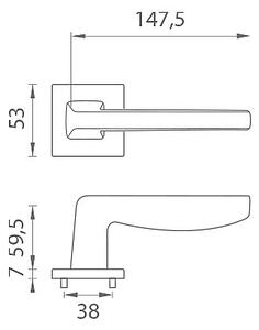 Dverové kovanie MP ERBA - HR 7S (OLV PVD - Mosadz leštená lakovaná), kľučka-kľučka, Bez spodnej rozety, MP OLV PVD - Mosaz leštěná lakovaná