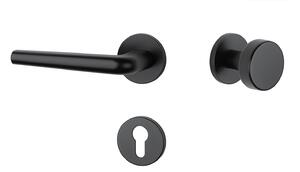 Dverové kovanie MP FUNKIA - R 7S (BS - Čierna matná), kľučka-kľučka, Otvor na cylidrickou vložku, MP BS (čierna mat)