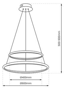 LED Luster na lanku ROTONDA LED/51W/230V lesklý chróm