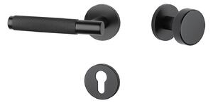 Dverové kovanie MP MOLINIA - R 7S (BS - Čierna matná), kľučka-kľučka, WC kľúč, MP BS (čierna mat)