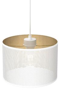 Luster na lanku LOFT SHADE 1xE27/60W/230V pr. 25 cm biela/zlatá