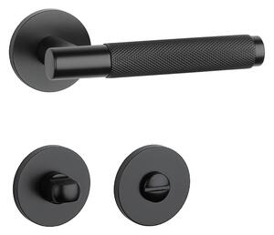 Dverové kovanie MP MOLINIA - R 7S (BS - Čierna matná), kľučka-kľučka, Otvor na cylidrickou vložku, MP BS (čierna mat)
