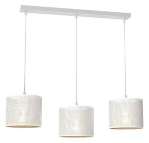 Luster na lanku LOFT SHADE 3xE27/60W/230V biela/zlatá
