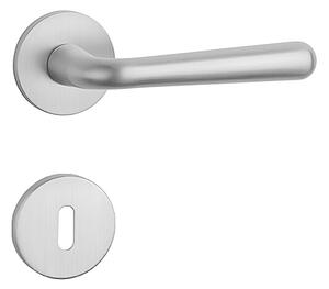 Dverné kovanie MP IRGA - R 7S (OCS - Chróm brúsený), kľučka-kľučka, WC kľúč, MP OCS (chróm brúsený)