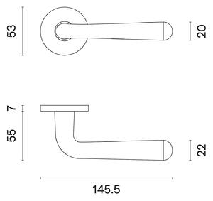 Dverné kovanie MP IRGA - R 7S (OCS - Chróm brúsený), kľučka-kľučka, Bez spodnej rozety, MP OCS (chróm brúsený)