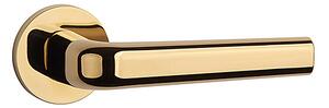 Dverové kovanie MP INULA - R 7S (OLV PVD - Mosadz leštená lakovaná), kľučka-kľučka, Otvor pre obyčajný kľúč BB, MP OLV PVD - Mosaz leštěná lakovaná
