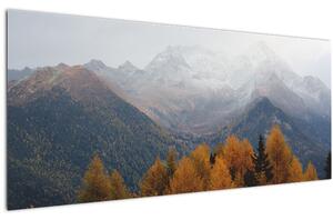 Obraz - Výhľad na hrebene hôr (120x50 cm)