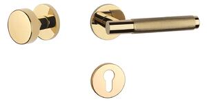 Dverové kovanie MP MOLINIA - R 7S (OLV PVD - Mosadz leštená lakovaná), kľučka-kľučka, WC kľúč, MP OLV PVD - Mosaz leštěná lakovaná