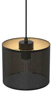 Luster na lanku LOFT SHADE 1xE27/60W/230V pr. 18 cm čierna/zlatá