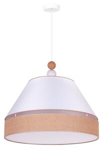 Duolla - Luster na lanku AVIGNON 1xE27/15W/230V pr. 60 cm biela/hnedá