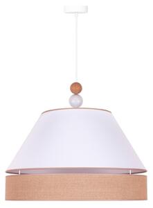 Duolla - Luster na lanku AVIGNON 1xE27/15W/230V pr. 60 cm biela/hnedá