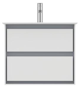 Ideal Standard Connect Air- Skrinka pod umývadlo 60cm, 2 zásuvky, Lesklý biely + matný svetlo šedý lak E0818KN