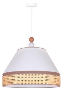 Duolla - Luster na lanku AVIGNON 1xE27/15W/230V pr. 50 cm biela/ratan