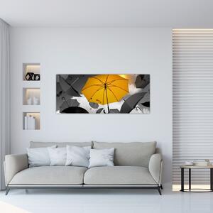 Obraz žltého dáždnika (120x50 cm)