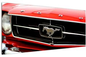 Obraz - Detail červeného auta (120x50 cm)