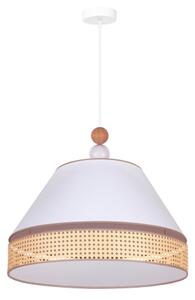 Duolla - Luster na lanku AVIGNON 1xE27/15W/230V pr. 50 cm biela/ratan
