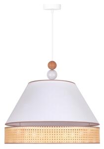 Duolla - Luster na lanku AVIGNON 1xE27/15W/230V pr. 50 cm biela/ratan