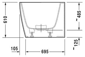 Duravit DuraSquare - vaňa do ľavého rohu 180x80 cm s panelom a podstavcom 700427000000000