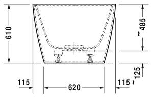 Duravit DuraSquare - vaňa do priestoru, 185x85 cm s panelom a podstavcom 700430000000000