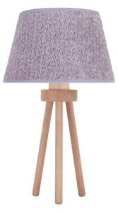 Duolla - Stolná lampa BOUCLE 1xE27/15W/230V pr. 28 cm šedá/drevo