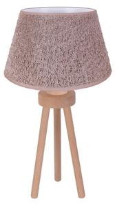 Duolla - Stolná lampa BOUCLE 1xE27/15W/230V pr. 28 cm hnedá/drevo