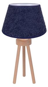 Duolla - Stolná lampa BOUCLE 1xE27/15W/230V pr. 28 cm modrá/drevo
